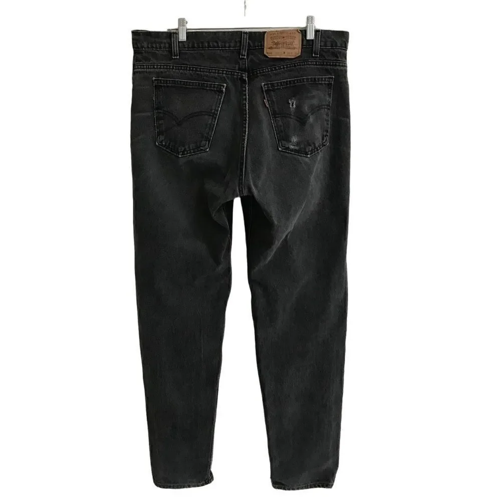 Vintage Levi’s‎ 550 relaxed fit tapered legged black denim orange tab jeans 38